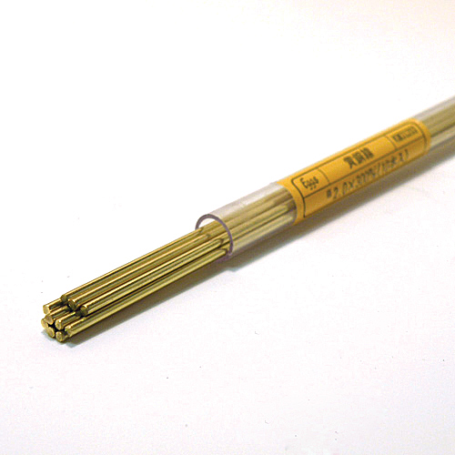 真鍮/生地 E黄銅線 (10本)  2.0×300 直径×長さ (mm)