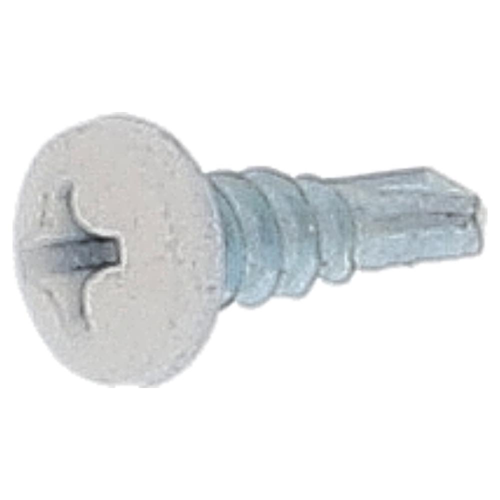 鉄/頭部塗装 ドリルビス 鍋頭 白 全ねじ 4X13