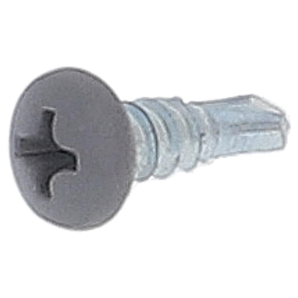 鉄/頭部塗装 ドリルビス 鍋頭 グレー 全ねじ 4X13