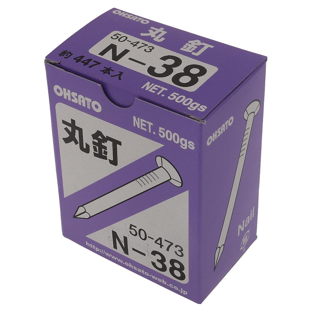 鉄/生地 丸釘(N釘) 布目頭 N38(2.15X38) (500g)