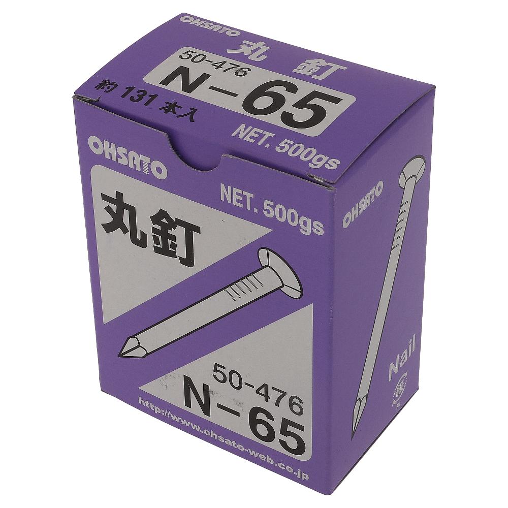 鉄/生地 丸釘(N釘) 布目頭 N65(3.05X65) (500g)