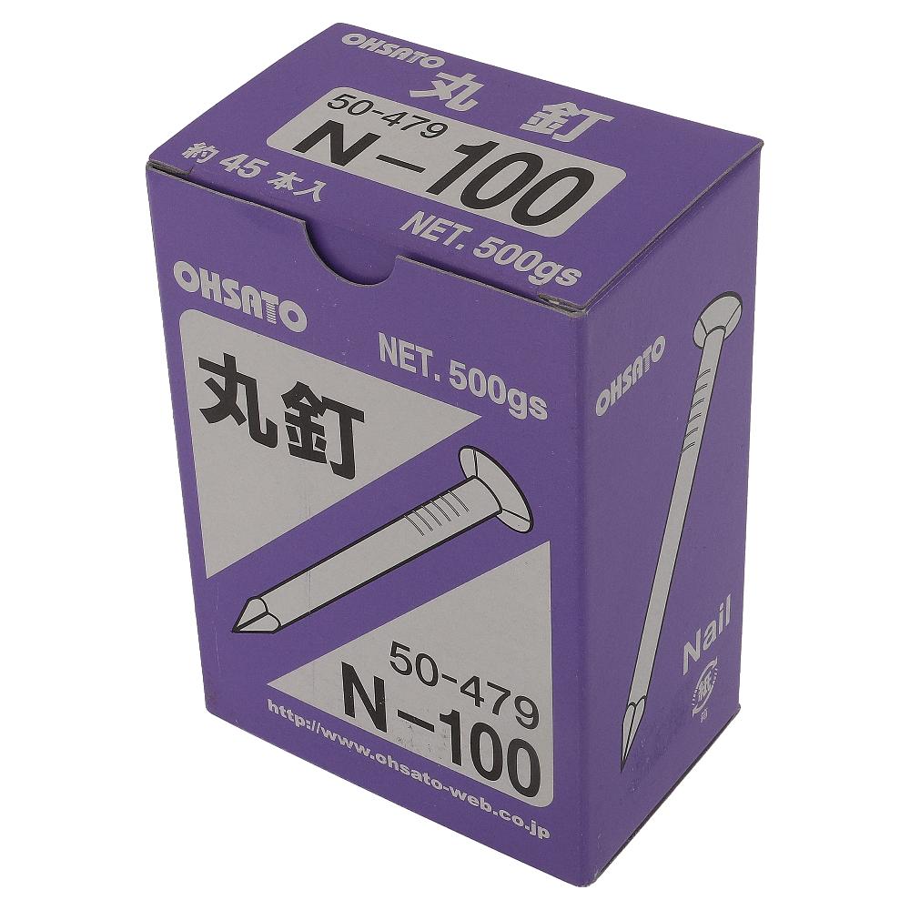 鉄/生地 丸釘(N釘) 布目頭 N100(4.2X100) (500g)